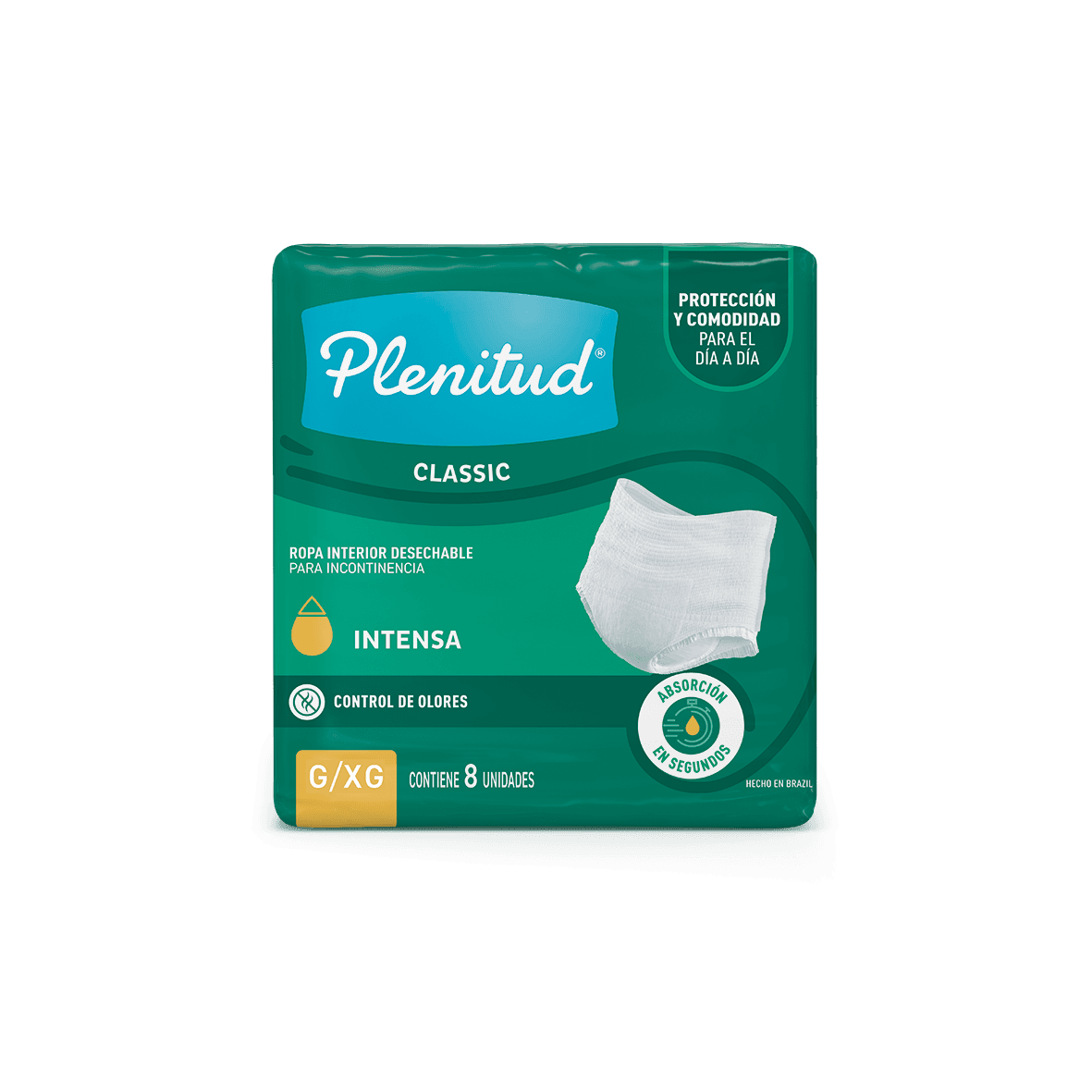 PLENITUD CLASSIC ROPA INTERIOR DESECHABLE G/XG X8 UN.