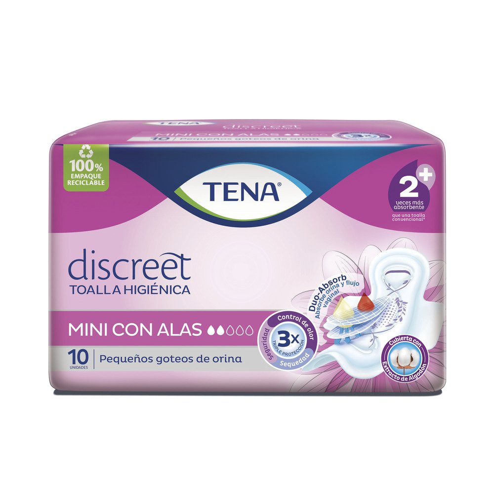 TENA TOALLA HIGIÉNICA DISCREET MINI X10