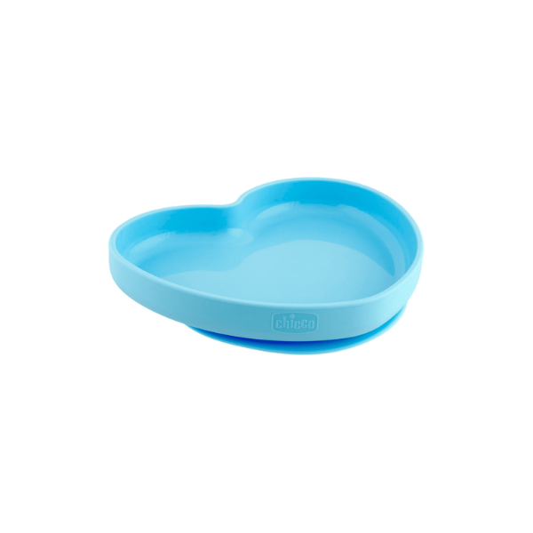 CHICCO PLATO SILICONA FORMA CORAZÓN CELESTE +9M - Image 2