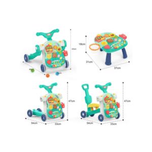 CAMINADOR 4 EN 1 - CAMINADOR, MESA, MONOPATIN Y PATA PATA - COLOR VERDE