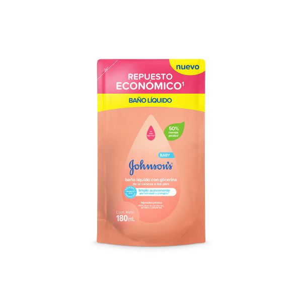 J&J BAÑO LÍQUIDO CON GLICERINA REPUESTO X180ML
