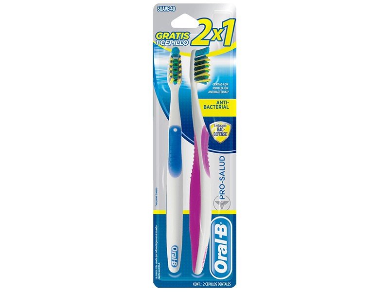 ORAL B CEPILLO DE DIENTES PROSALUD ANTIBACTERIAL 2X1