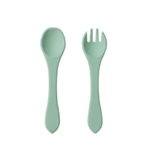 JUGUETOYS JUEGO CUBIERTO SILICONA  VERDE x2