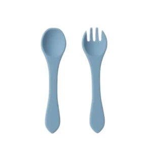 JUGUETOYS JUEGO CUBIERTOS SILICONA AZUL x2