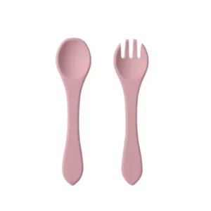 JUGUETOYS JUEGO DE CUBIERTOS SILICONA ROSA x2