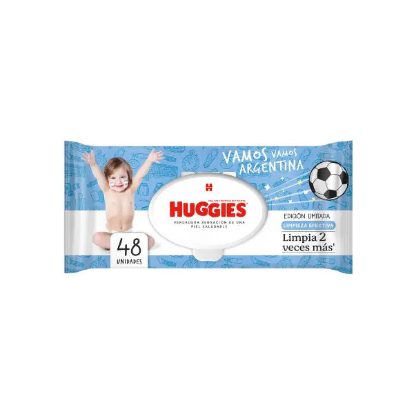 HUGGIES TOALLITAS HÚMEDAS EDICIÓN LIMITADA MUNDIAL X48 UN.